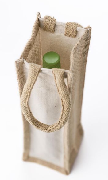 Bolsa vino algodón 320 g/m² con asas
