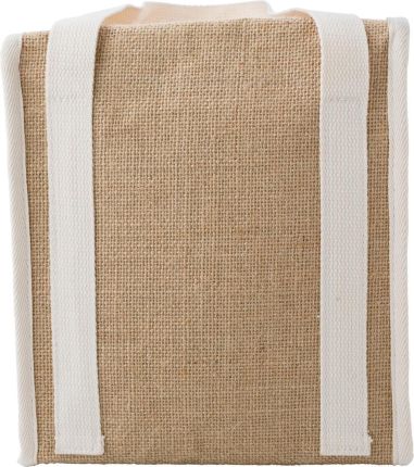 Bolsa nevera de yute con bolsillo de algodón