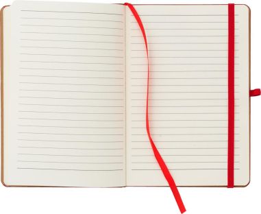 Cuaderno bambú PU A5 96 páginas rayadas banda elástica