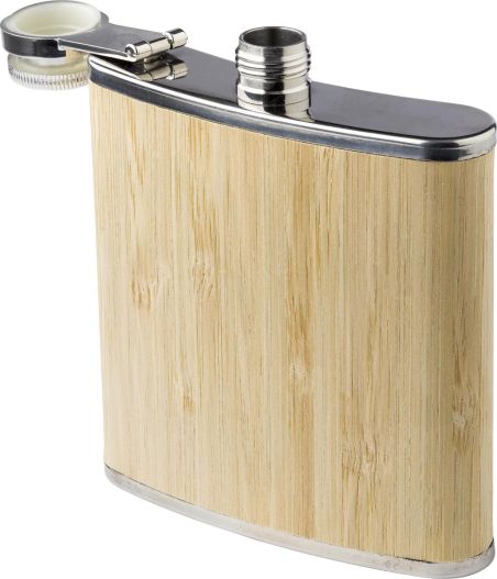 Petaca acero inox y bambú 175 ml