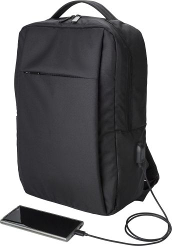 Mochila rPET 300D laptop 16'' USB-A