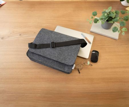 Bandolera portátil fieltro rPET 15 pulgadas velcro correa