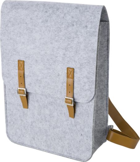 Mochila de fieltro RPET con detalles PU