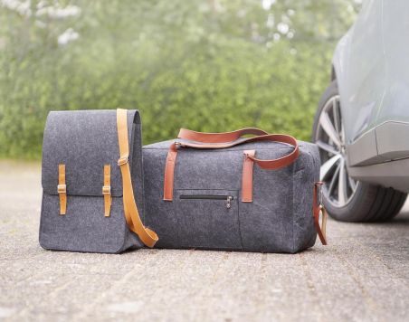 Bolsa viaje fieltro rPET con detalles PU