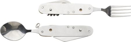 Set cubiertos bambú acero inox 5pzs caja cartón separables