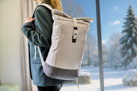 Mochila rolltop RPET 600D con doble cremallera