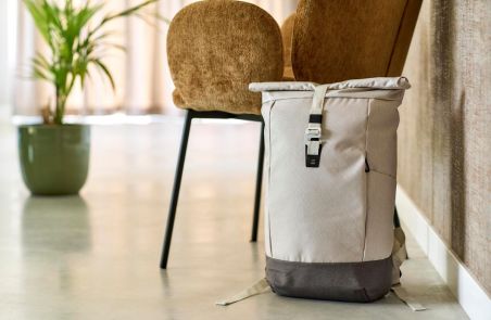 Mochila rolltop RPET 600D con doble cremallera