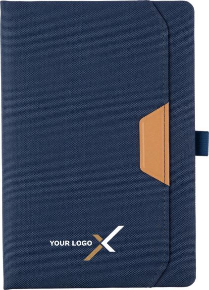 Cuaderno rPET A5 100p rayas 80gsm detalle PU papel tisú