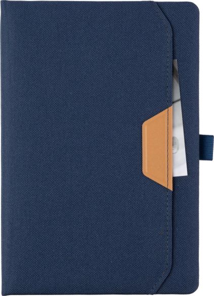 Cuaderno rPET A5 100p rayas 80gsm detalle PU papel tisú