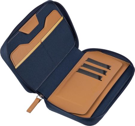 Cartera viaje rPET con RFID y soporte móvil