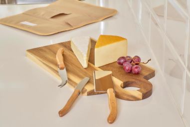 Set cuchillos queso RPET 600D madera
