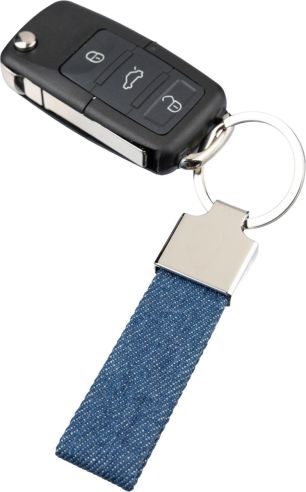 Llavero tela vaquera denim y zinc