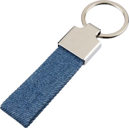 Llavero tela vaquera denim y zinc