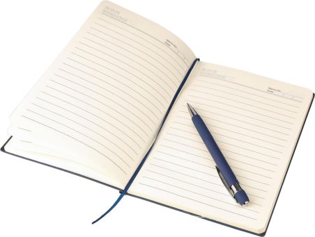 Set libreta PU reciclado y bolígrafo aluminio
