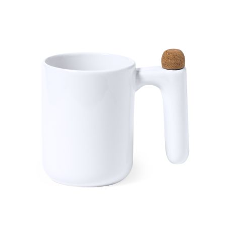 Taza cerámica 500 ml agitador corcho