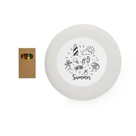Frisbee caña trigo coloreable 6 ceras papel reciclado