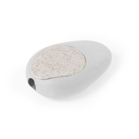Sacapuntas caña trigo forma piedra pulida tapa fibra trigo