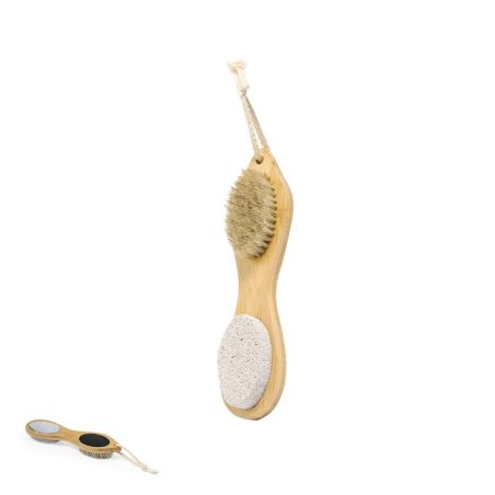 Cepillo exfoliante madera natural 4 funciones piedra lija