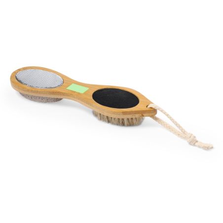 Cepillo exfoliante madera natural 4 funciones piedra lija