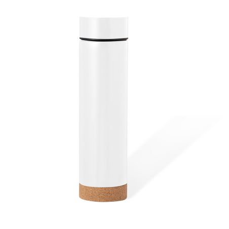 Termo inox 470 ml corcho doble pared infusor kraft