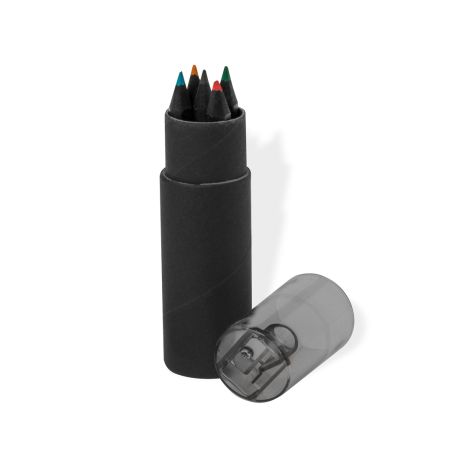 Set de 6 lápices negros en tubo reciclado