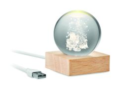 Bola de vidrio LED navideña Ecológica Personalizada 7CX1541 - Producto ecológico