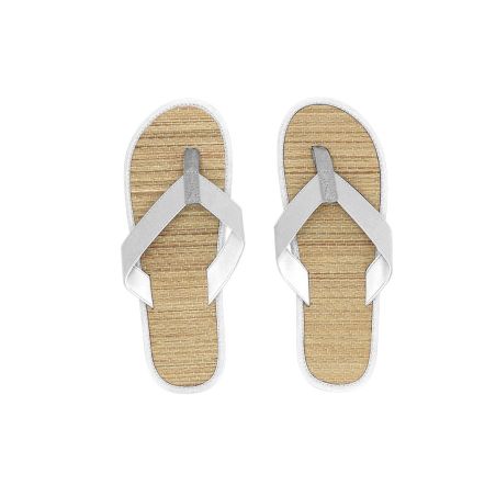 Chanclas paja PU EVA suela plana elementos vegetales