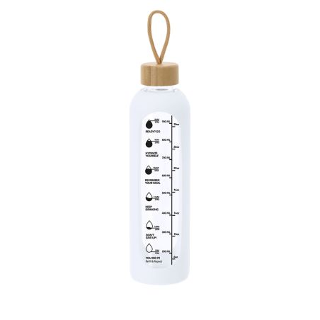 Botella cristal 1 L funda silicona bambú