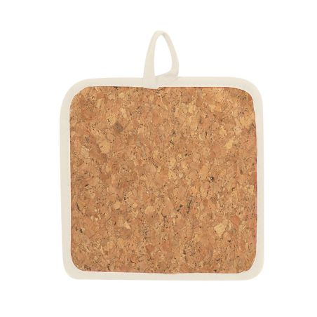 Agarrador cocina algodón corcho 17x17cm cinta colgar