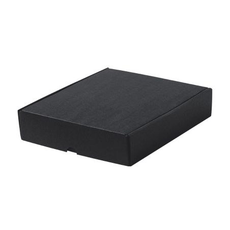 Caja mediana cartón reciclado corrugado negra