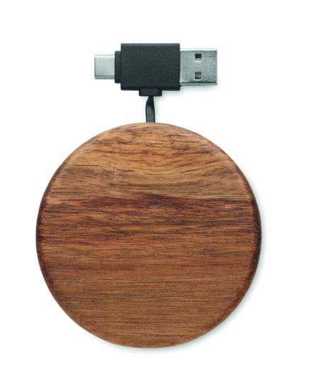 Cargador inalámbrico madera Ecológico Personalizado 7MO2220