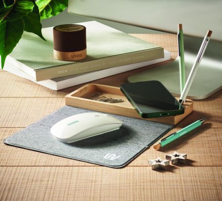 Cargador inalámbrico bambú 15W Ecológico Personalizado 7MO2281