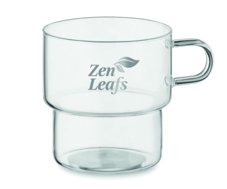 Taza de borosilicato. 300ml Ecológica Personalizada 7MO2348