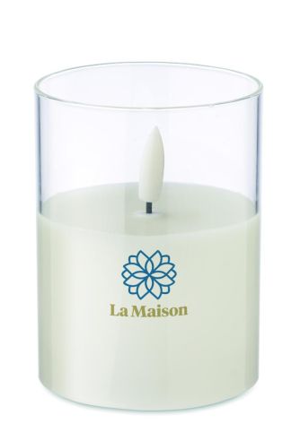 Vela cera LED soporte cristal Ecológica...