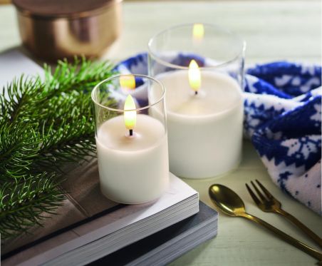 Vela cera LED soporte cristal Ecológica Personalizada 7MO2366