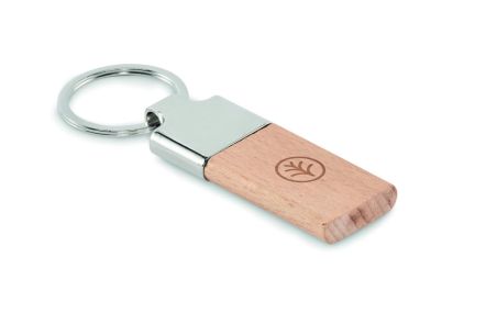 Llavero con madera de caucho Ecológico Personalizado 7MO2484