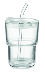 Vaso de cristal con pajita 400m Ecológico Personalizado... - Producto ecológico