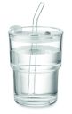 Vaso de cristal con pajita 400m Ecológico Personalizado 7MO2502 - Imagen 3