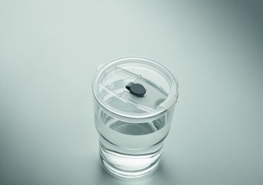 Vaso de cristal con pajita 400m Ecológico...