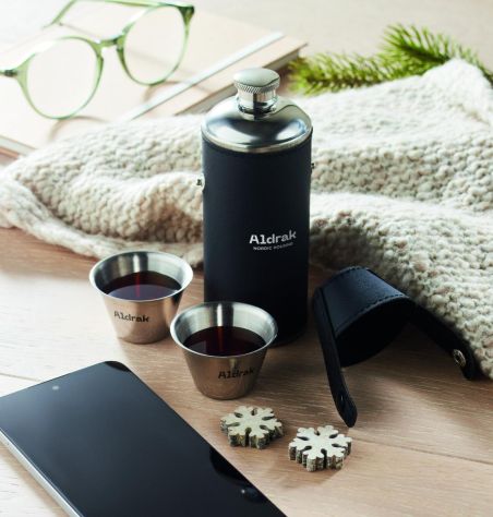 Petaca con vasos de chupito Ecológico Personalizado 7MO2628