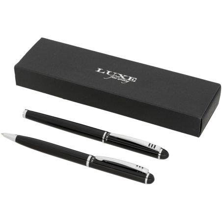 Set de bolígrafo y rollerball (tinta negra) Ecológico Personalizado 6107283
