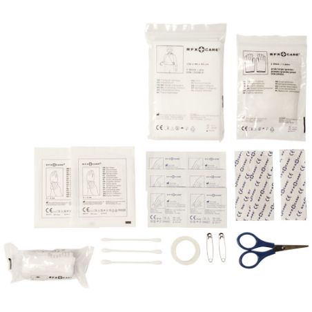 Bolsa impermeable con 30 elementos de primeros auxilios Ecológica Personalizada 6122006