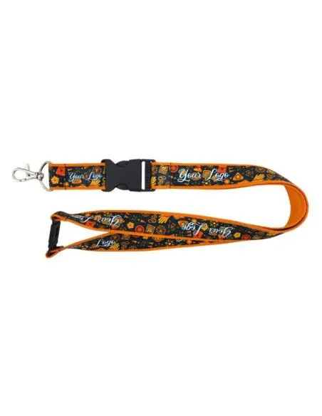 Lanyard de poliéster con hebilla de plástico y cierre de seguridad