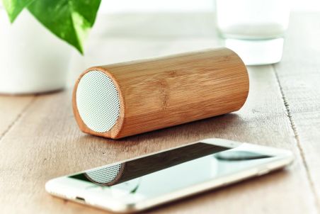 Altavoz bambú inalámbrico 2x5W Ecológico Personalizado 7MO6219