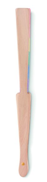 Abanico de madera rainbow Ecológico Personalizado 7MO6446