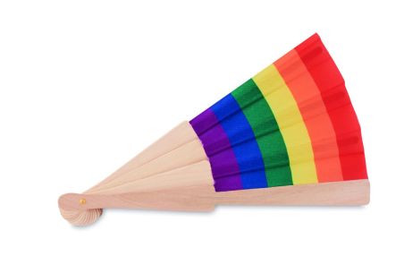 Abanico de madera rainbow Ecológico Personalizado 7MO6446