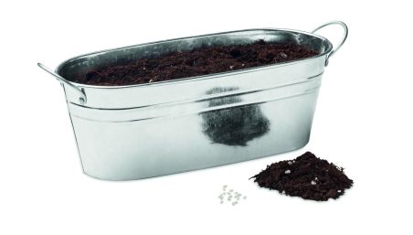 Maceta de zinc con 3 semillas Ecológica Personalizada 7MO6497