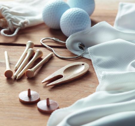 Juego accesorios golf en bolsa Ecológica Personalizada 7MO6527