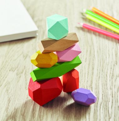 8 piedras madera apilables Ecológica...