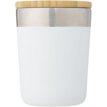 Vaso de 330 ml de acero inoxidable con aislamiento al vacío de cobre y tapa de bambú Ecológico Personalizado 6100670